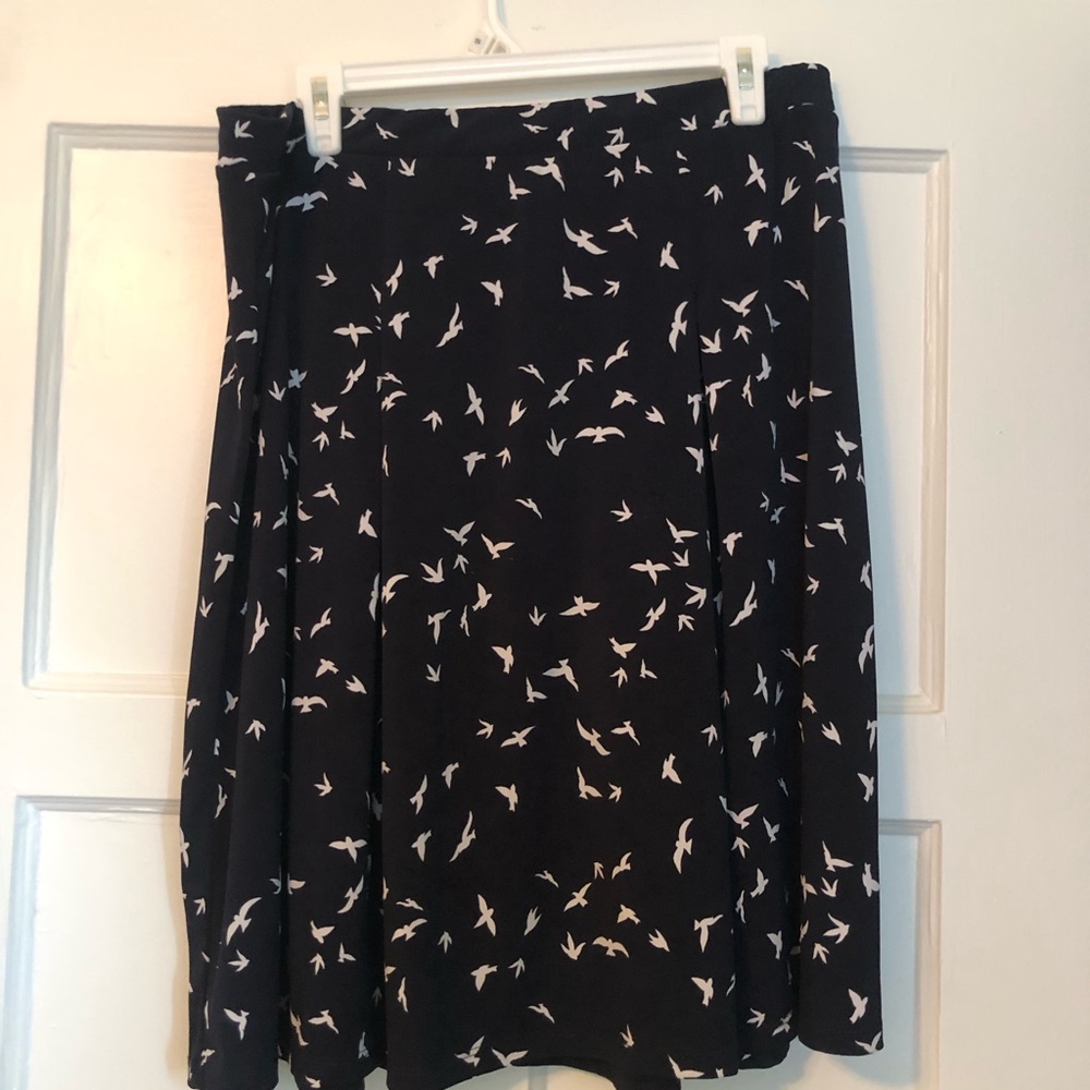 Boho Navy Skirt with bird print